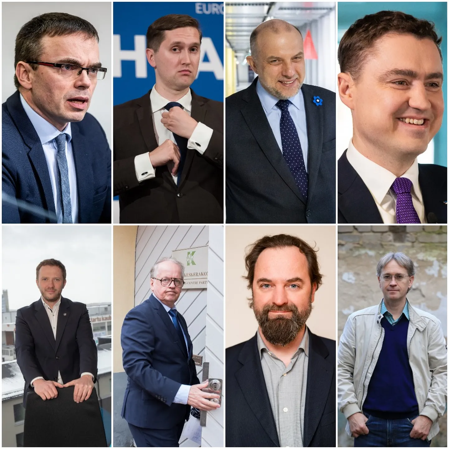 Enn Eesmaa Keskerakonnast, Taavi Rõivas Reformierakonnast, Jüri Luik Isamaast, Jaak Madison EKRE-st, Sven Mikser SDE-st, Margus Tsahkna erakonnast Eesti 200, Peep Mardiste Eestimaa Roheliste erakonnast ja Lauri Tõnspoeg Elurikkuse Erakonnast.
