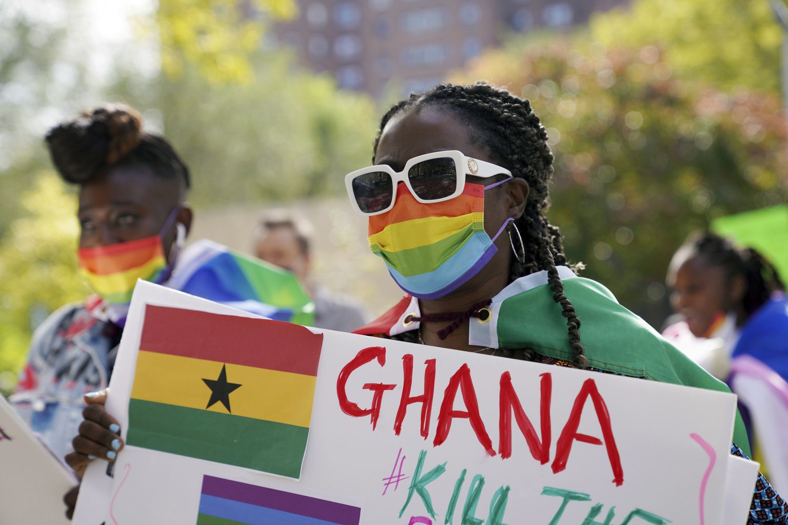 Ghana LGBT aktivist USA-s New Yorgis meeleavaldusel 11. oktoober 2021.