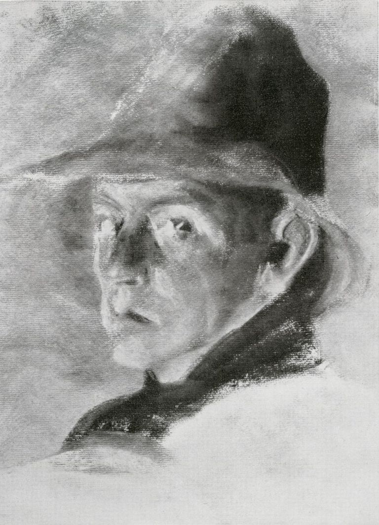 Aleksander Uurits. Autoportree. U 1908. Pastell