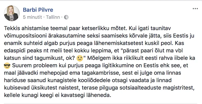 Barbi Pilvre postitus