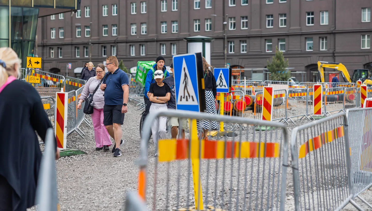 Строительные работы в центре Таллинна.