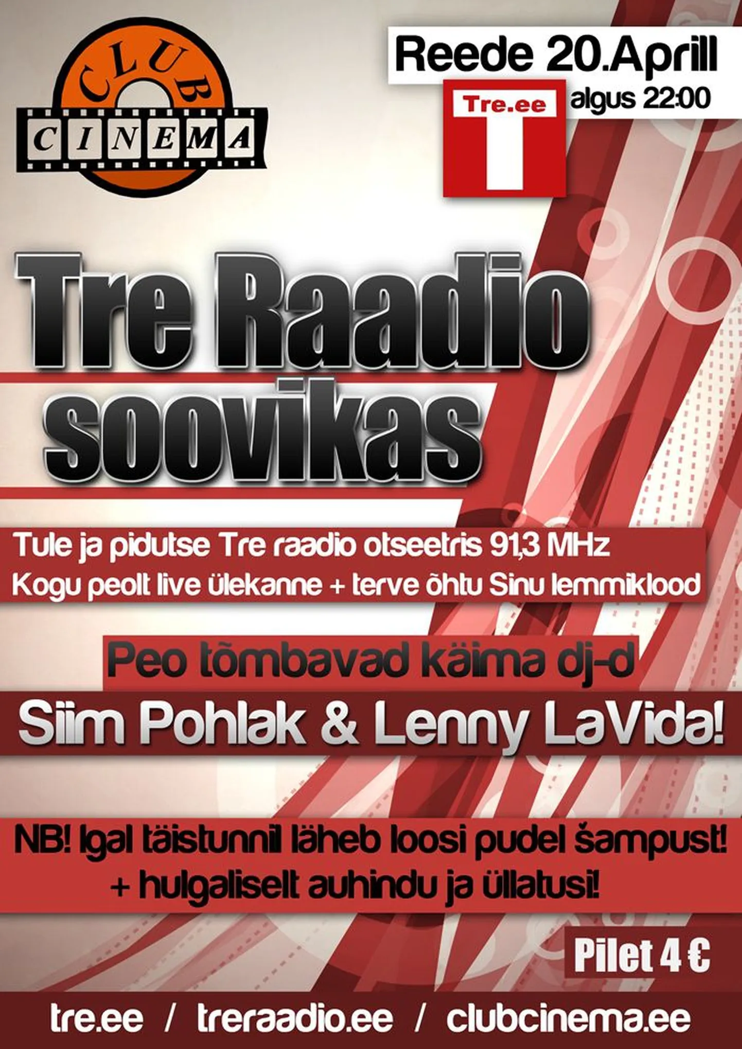 Reedel Cinemas Tre.ee raadio soovikas!
