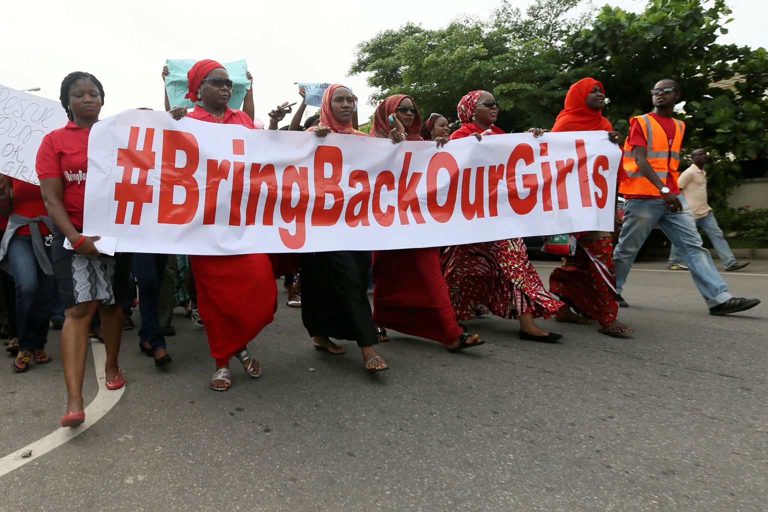 Meeleavaldusel Chibokis röövitud tüdrukute vabastamiseks.
