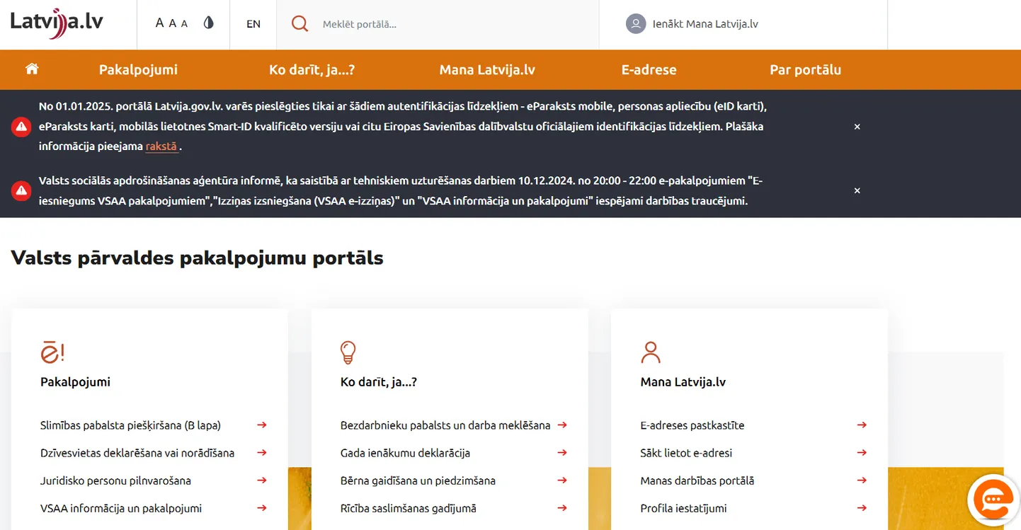 Valstij nav pienākuma pārliecināties par to, vai persona saņēmusi paziņojumus e-adresē, norāda VDAA