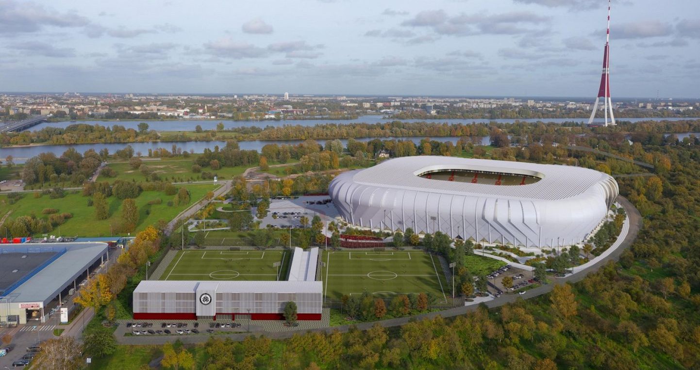 Строительство стадиона на Луцавсале