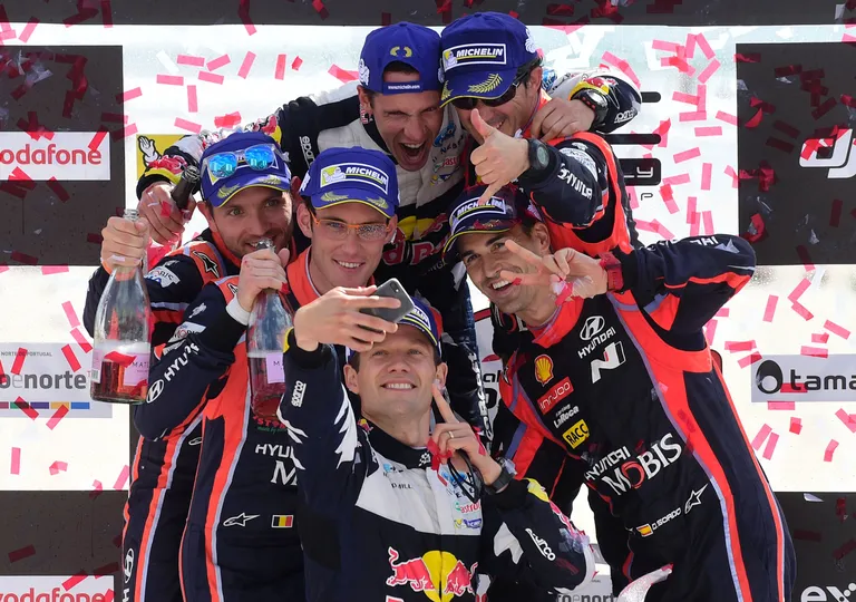 Kas trio Sebastien Ogier (all), Thierry Neuville (keskel) ja Dani Sordo (paremal) saab uues tiitlijahis Ott Tänakule ohtlikuks?