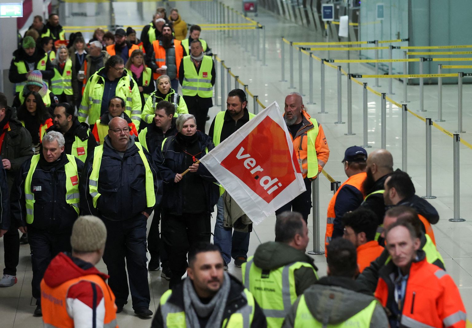 Lennujaamatöötajate streik  Köln-Bonni lennujaamas. 27.02.2023