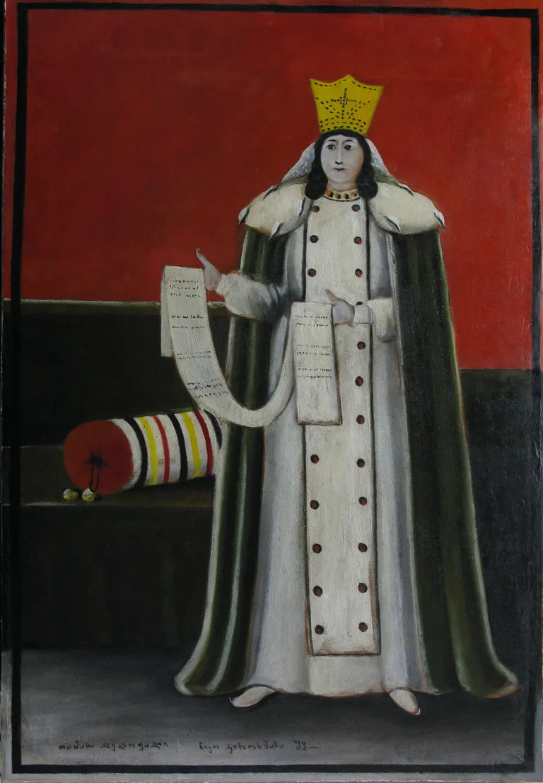 Niko Pirosmani «Kuninganna Tamar». 1913–1914 Õli, papp Niko Pirosmanašvili Riiklik Muuseum – Gruusia Rahvuslik Muinsuskaitseamet.