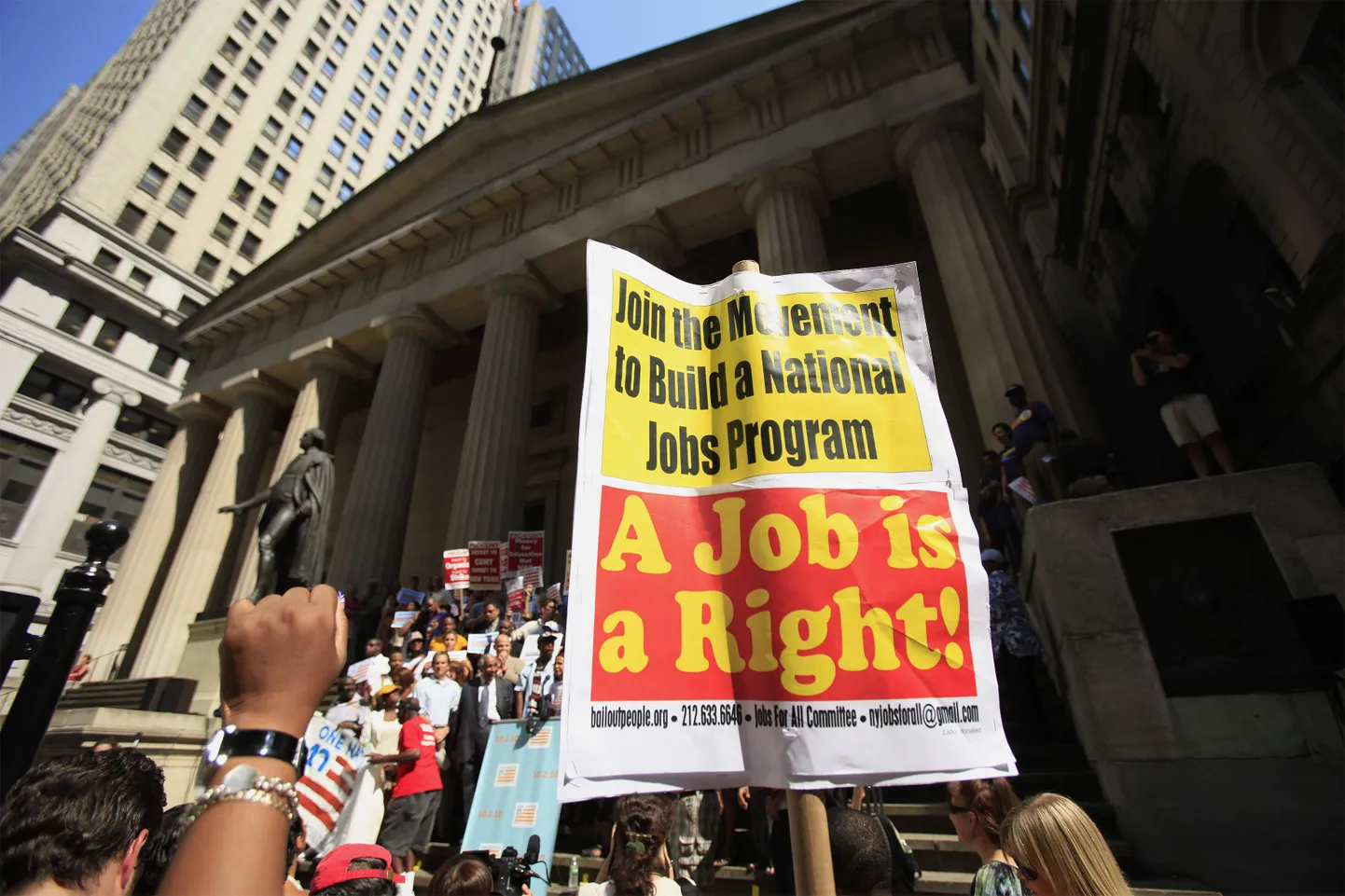 USA töötud septembris New Yorgis meelt avaldamas.
