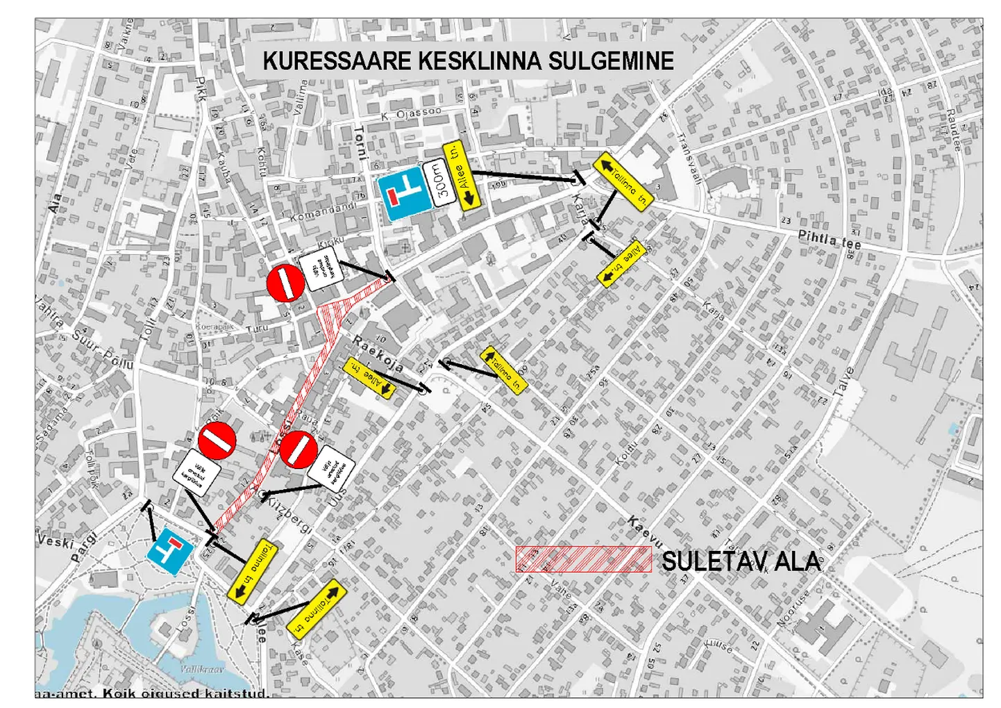 Tänavate sulgemine 3. septembril.