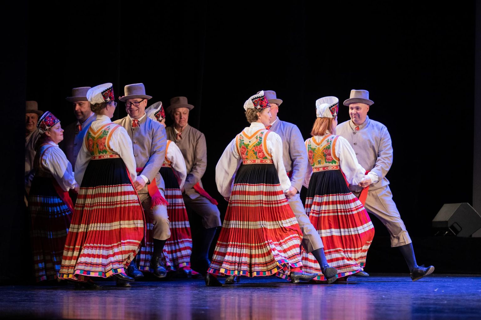 Tarvanpää vanem segarühm esitas võistlusel Ullo Toomi “Kosjatantsu” ja Triinu Siku loodud tantsu “Teise küla pidu”.