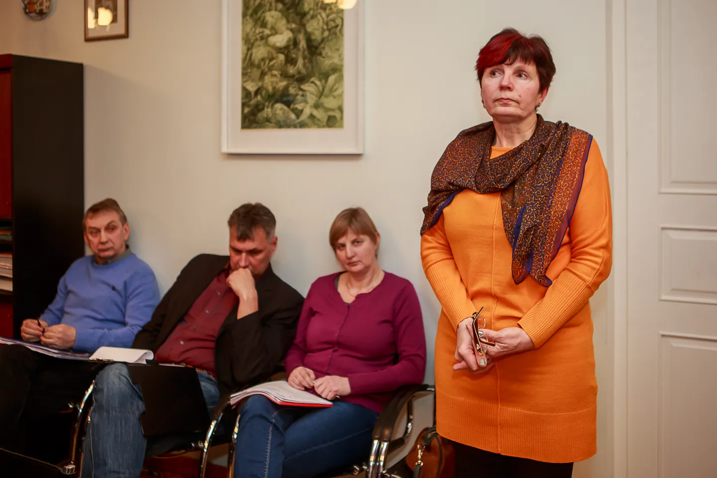 Riina Piterskihh juhib Leisi kooli 2015. aastast. Fotol esineb ta jaanuaris 2016 Leisi volikogu ees, kus märkis, et tema esmane ülesanne oli muuta kooli juhtimine avatuks ja luua õppetööd toetav keskkond.