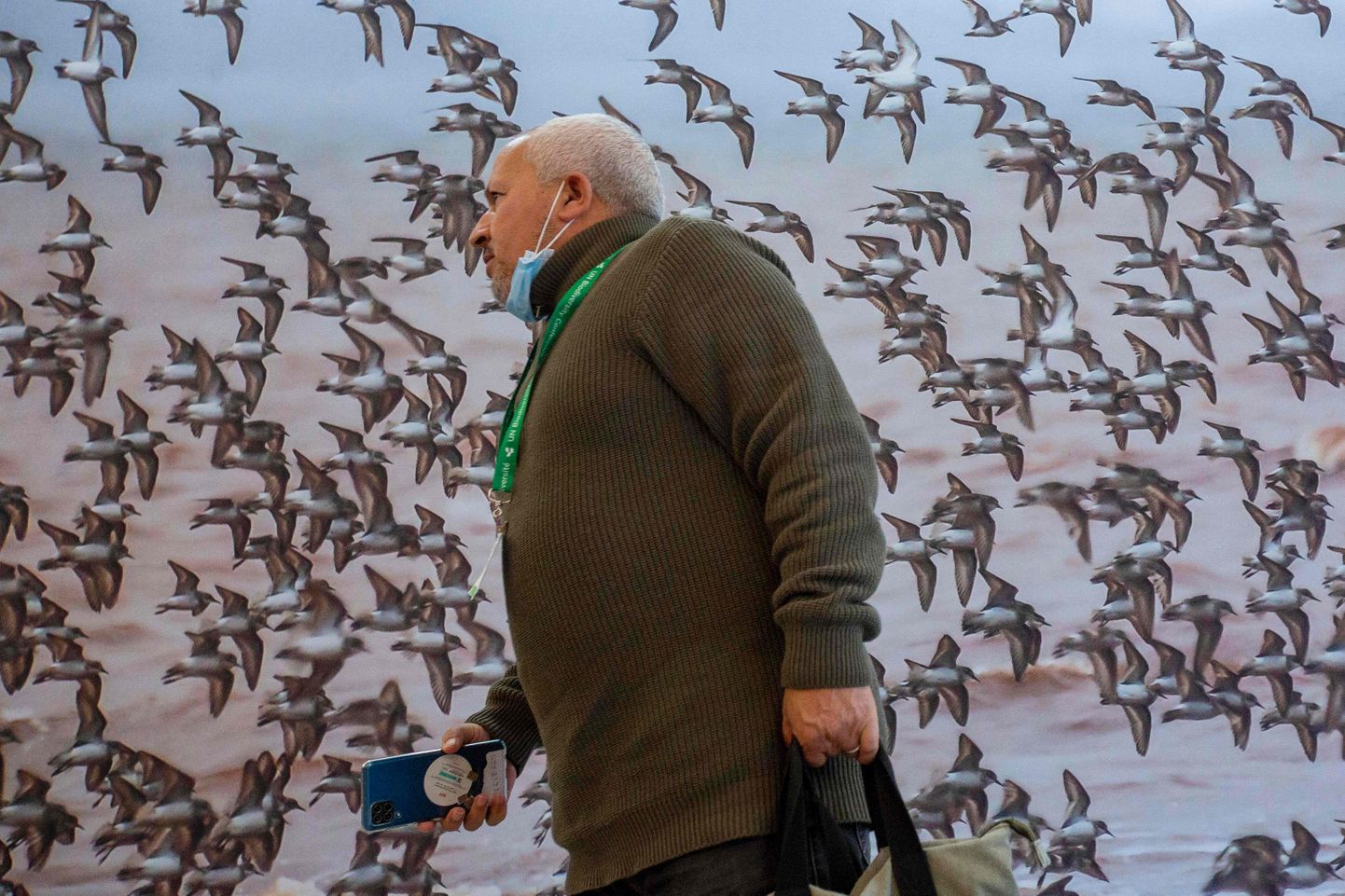 Lennus linnuparve plakat COP15 elurikkuse konverentsil.