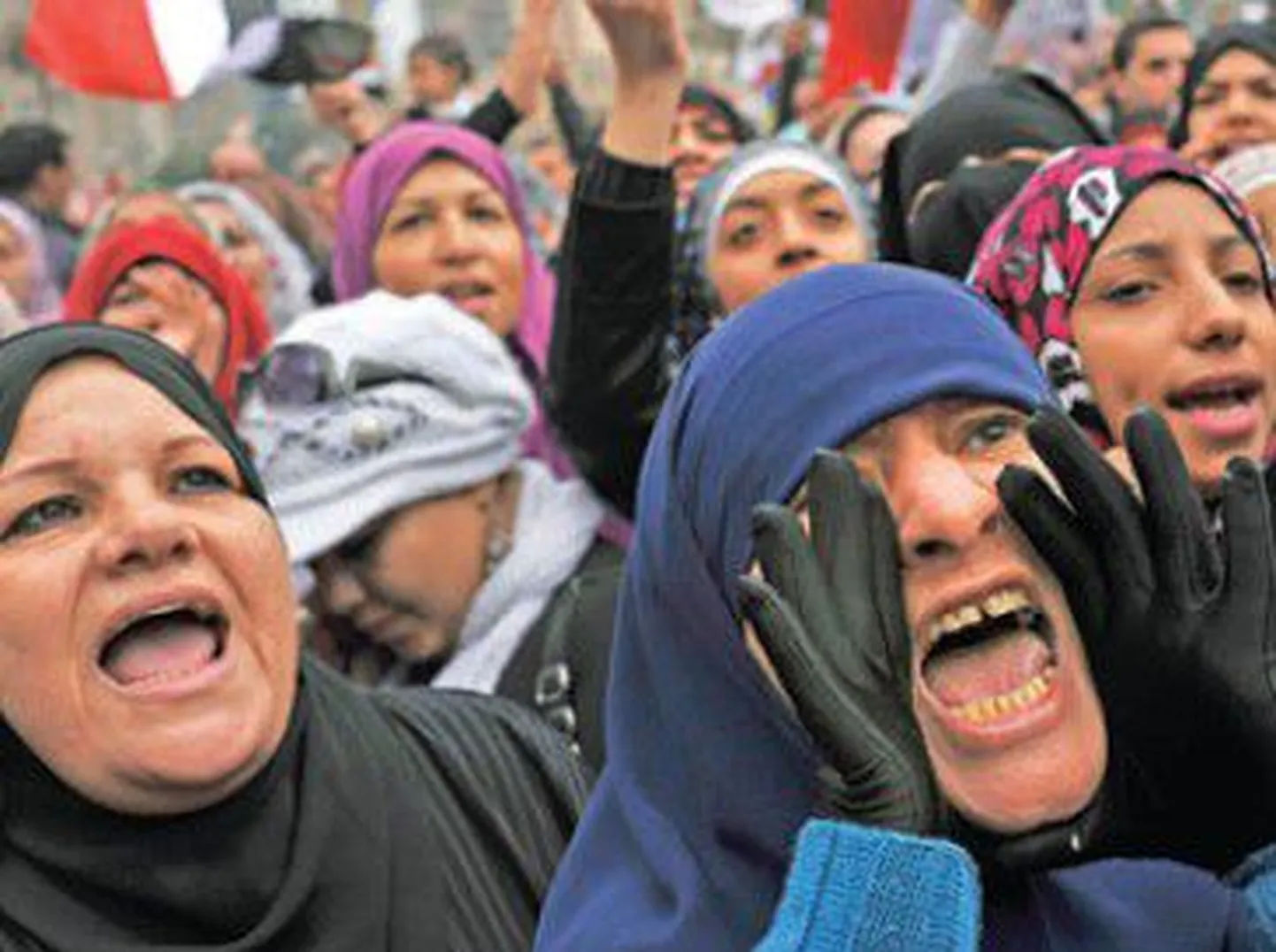 Акция протеста на каирской площади Тахрир в Египте.