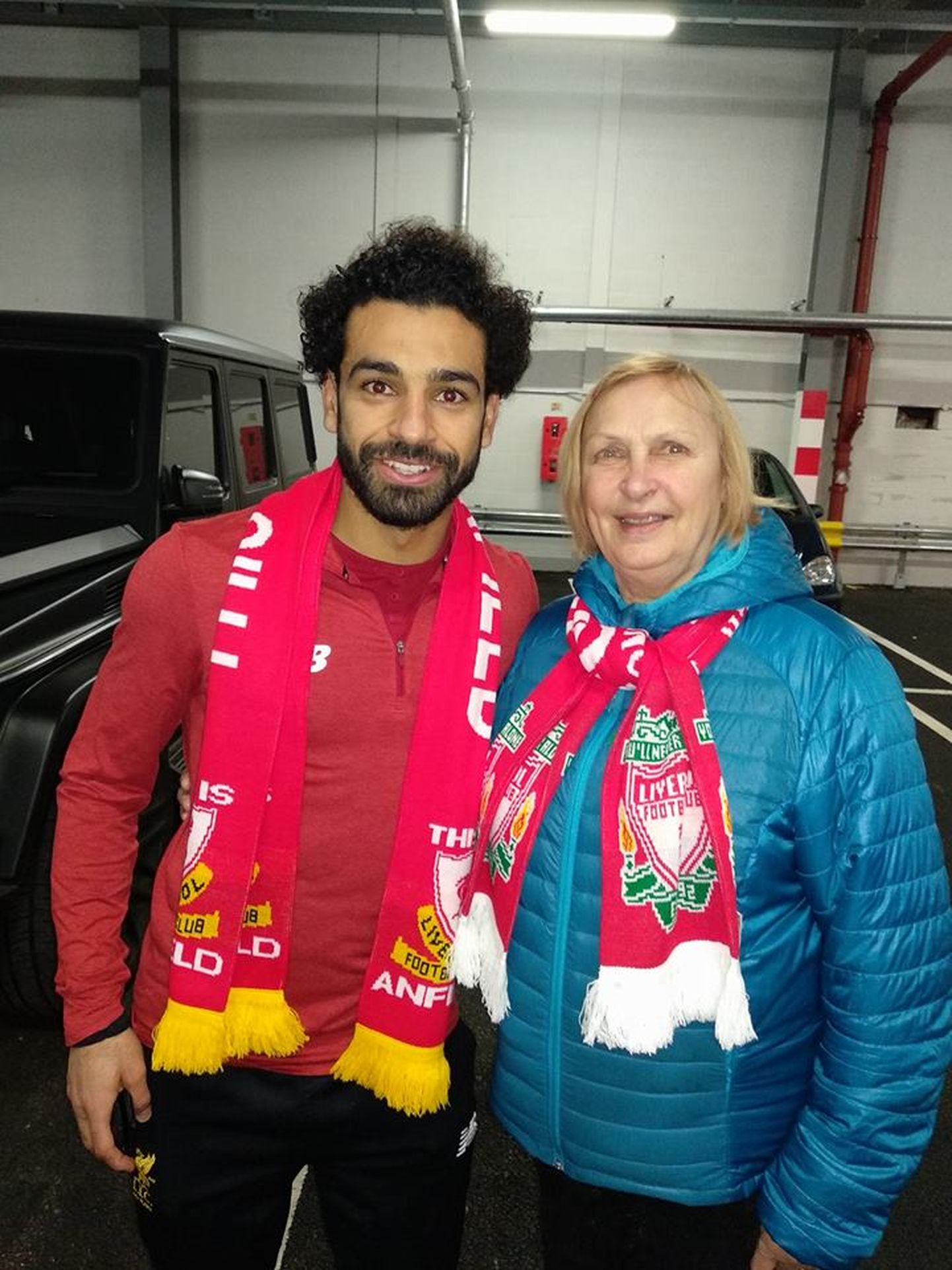 Luule Komissarov ja Mohamed Salah pärast Liverpooli eilset võitu.