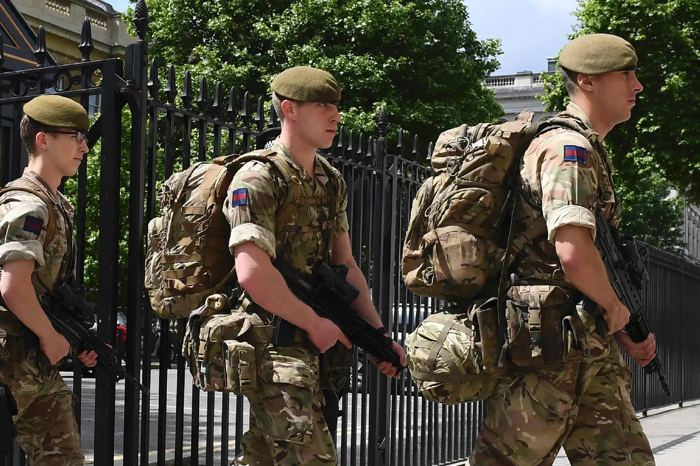 Briti sõdurid Londoni kesklinnas.