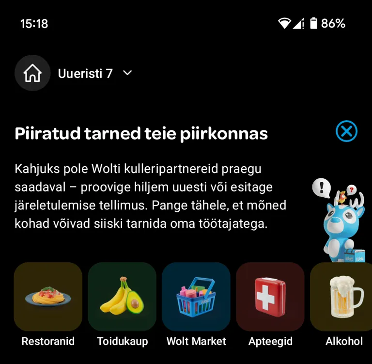 Tehnilised probleemid Wolti rakenduses