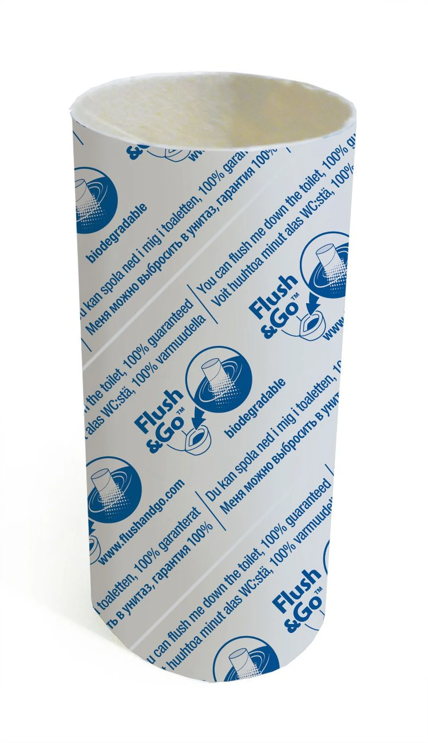 Uudse tualettpaberi Flush & Go biolagunev südamik.