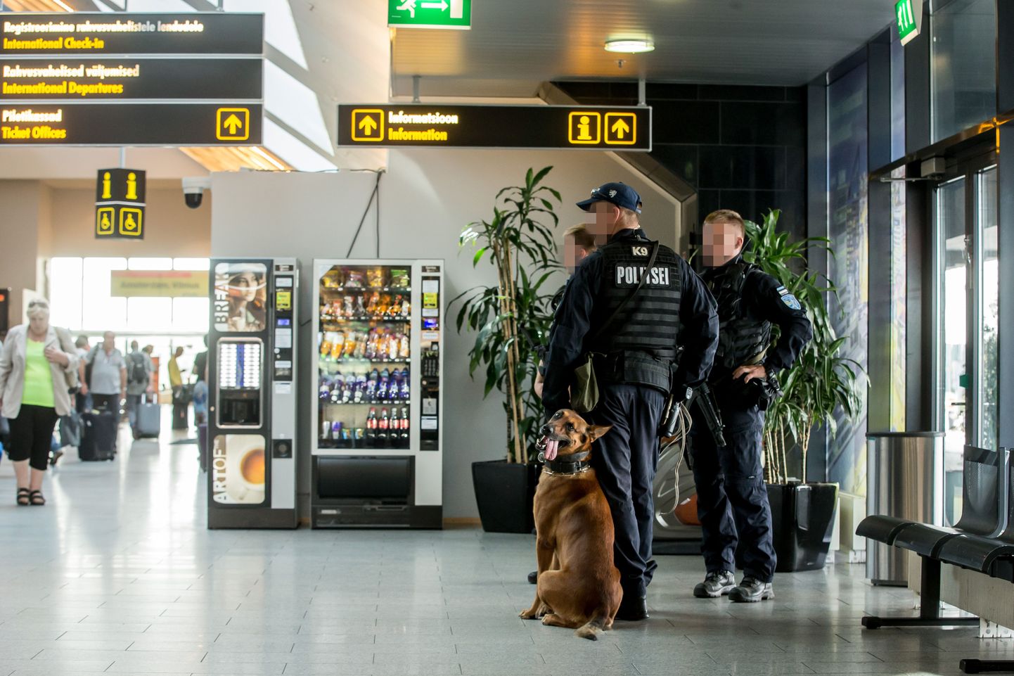 Politseinikud võtsid 2016. aasta juulis pärast pommiähvardust Tallinna lennujaama tugevdatud valve alla.