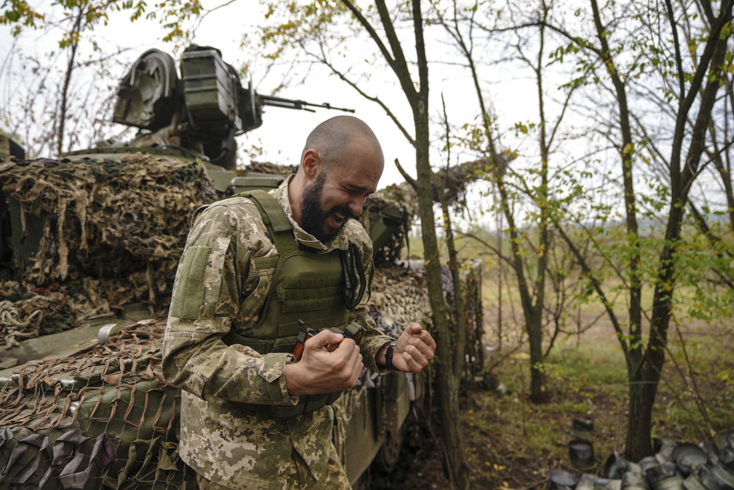 Ukrainas karavīrs Bahmutā.