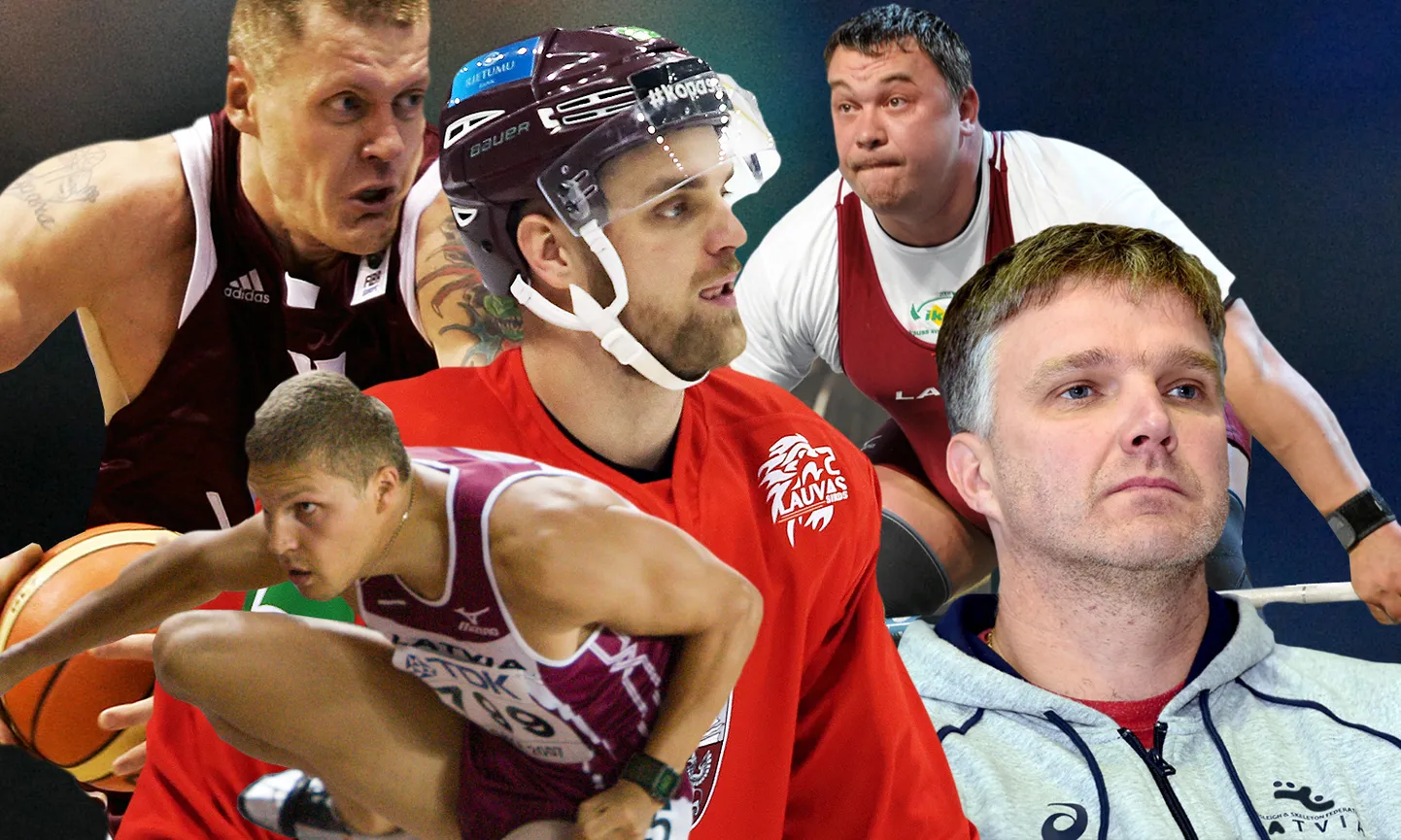 Kaspars Kambala (no kreisās 1. rindā), Vitālijs Pavlovs, Viktors Ščerbatihs.
Staņislavs Olijars (2. rindā no kreisās) un Sandis Prūsis