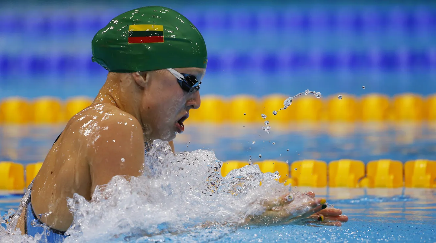 Rūta Meilutytė 2012. aasta Londoni olümpial, kus ta võitis karjääri seni ainsa olümpiatiitli.