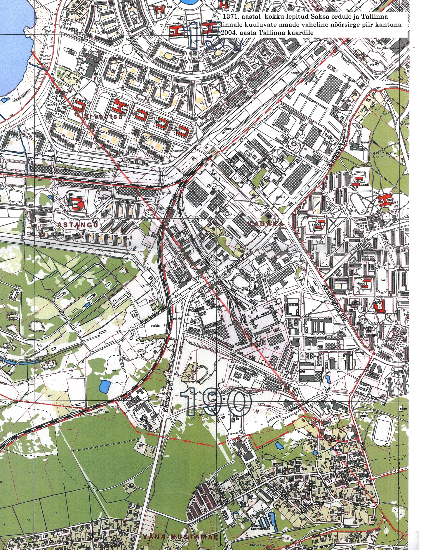 Tänane Tallinn ning kunagine linnapiir