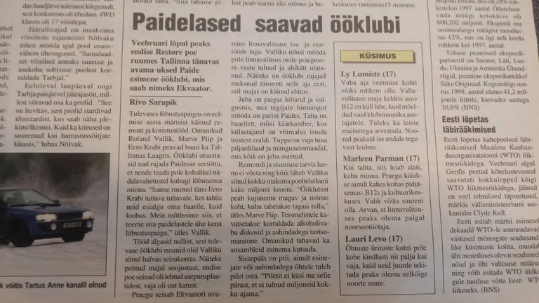1999. aasta Järva Teataja kirjutab...