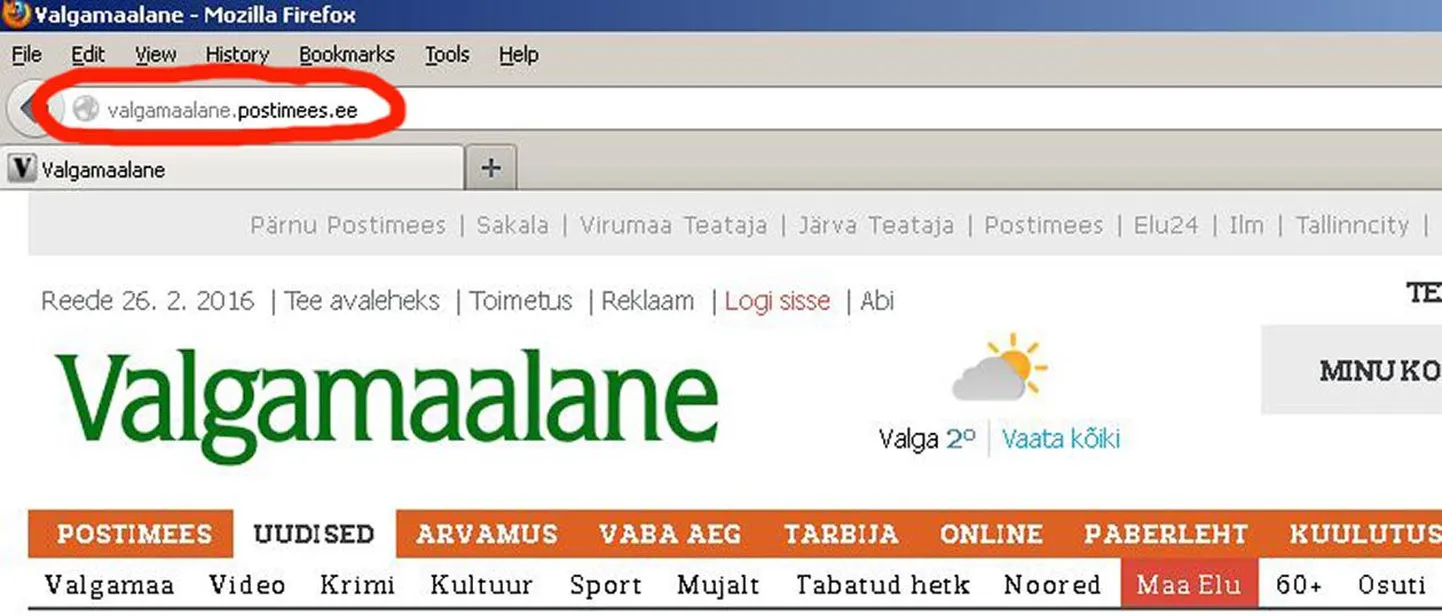 Valgamaalase digileht kolis uuele aadressile.