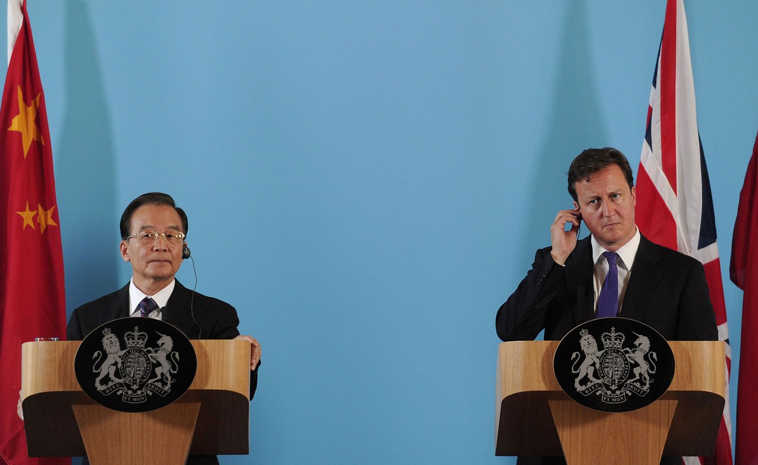 Hiina peaminister Wen Jiabao ja Suurbritannia peaminister David Cameron.