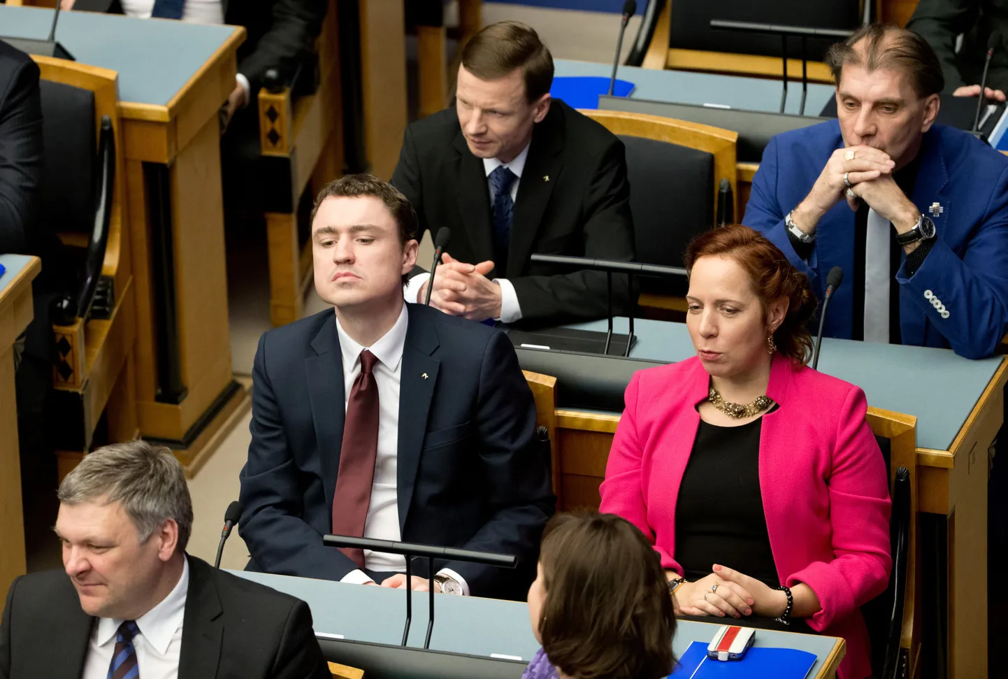 Saadikud riigikogu avaistungil. Taavi Rõivas ja Mailis Reps.
