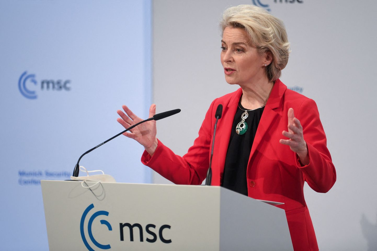 Euroopa Komisjoni president Ursula von der Leyen esinemas Müncheni julgeolekukonverentsil.
