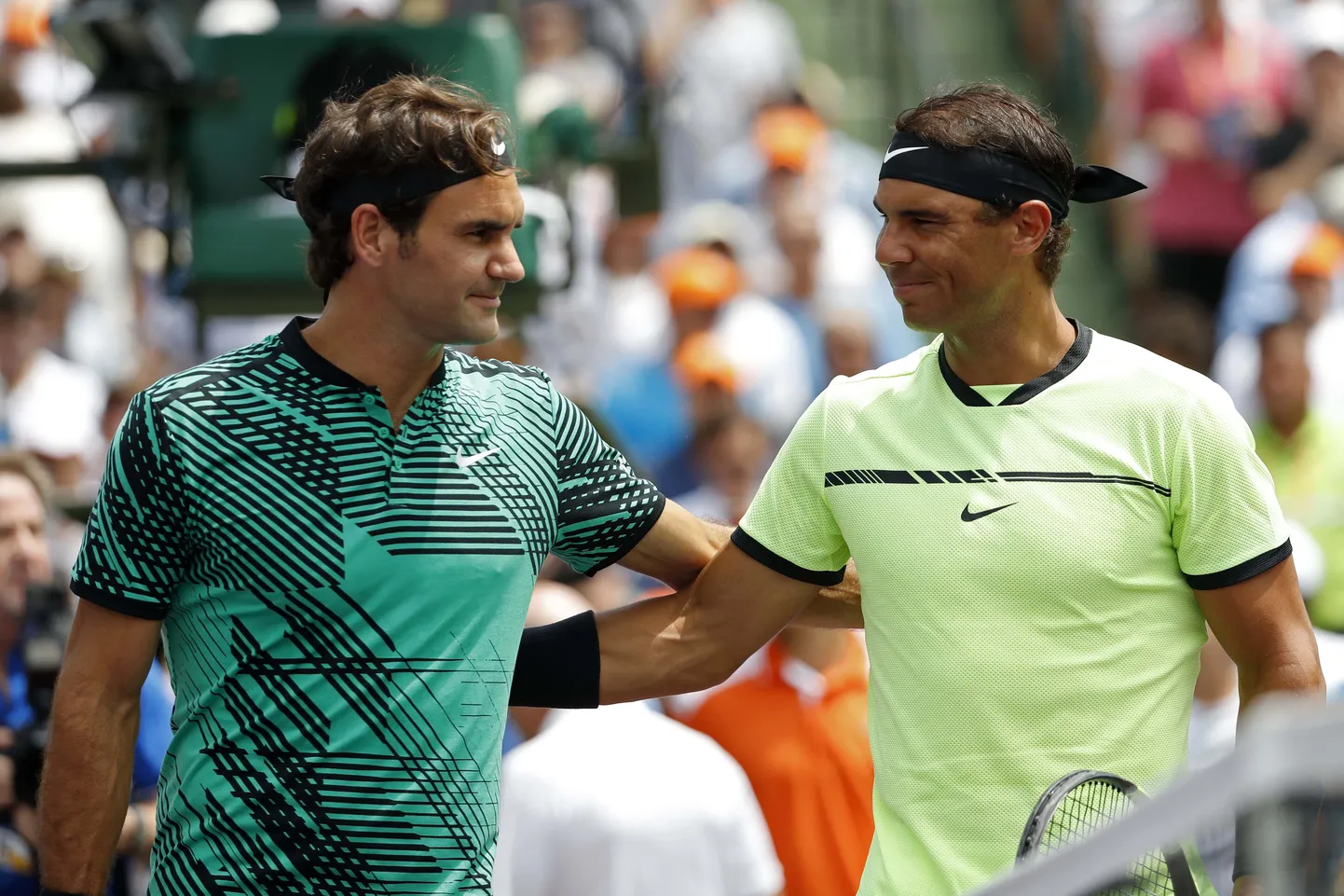 Roger Federer (vasakul) ja Rafael Nadal.