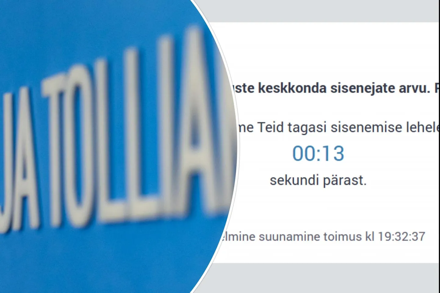 E-maksuametisse sisenejaid tervitab ootejärjekord ja lehekülge värskendatakse iga poole minuti järel.