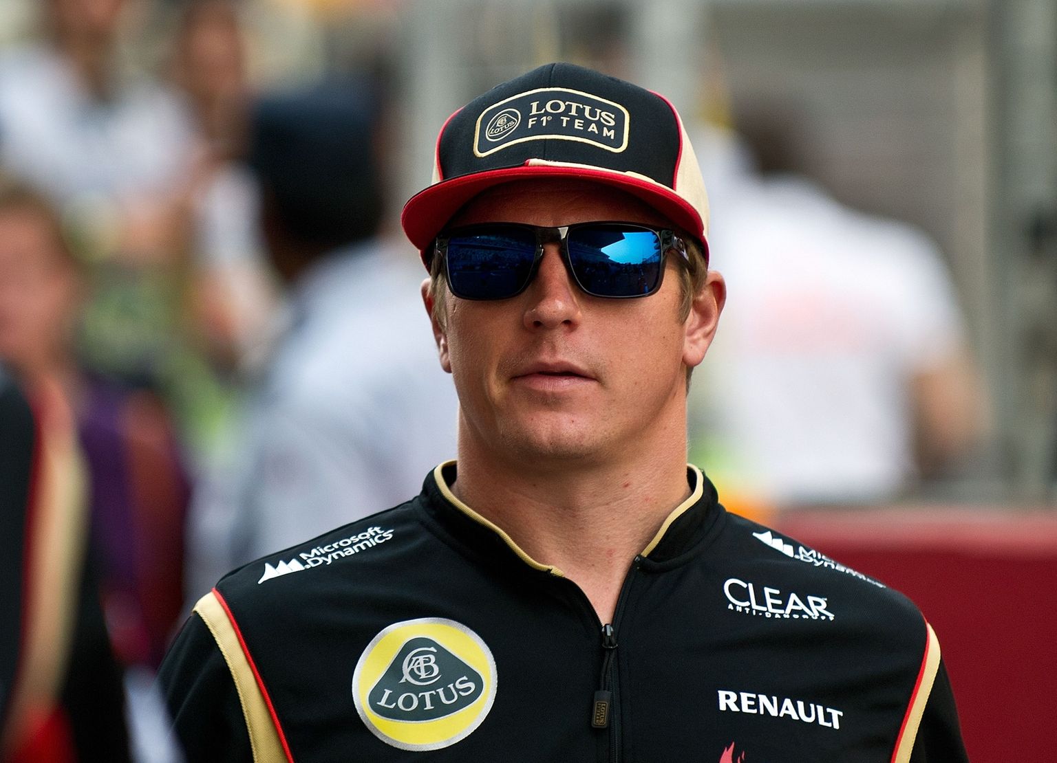 Kimi Räikkönen Lotuse vormelimeeskonna ridades 2013. aastal.