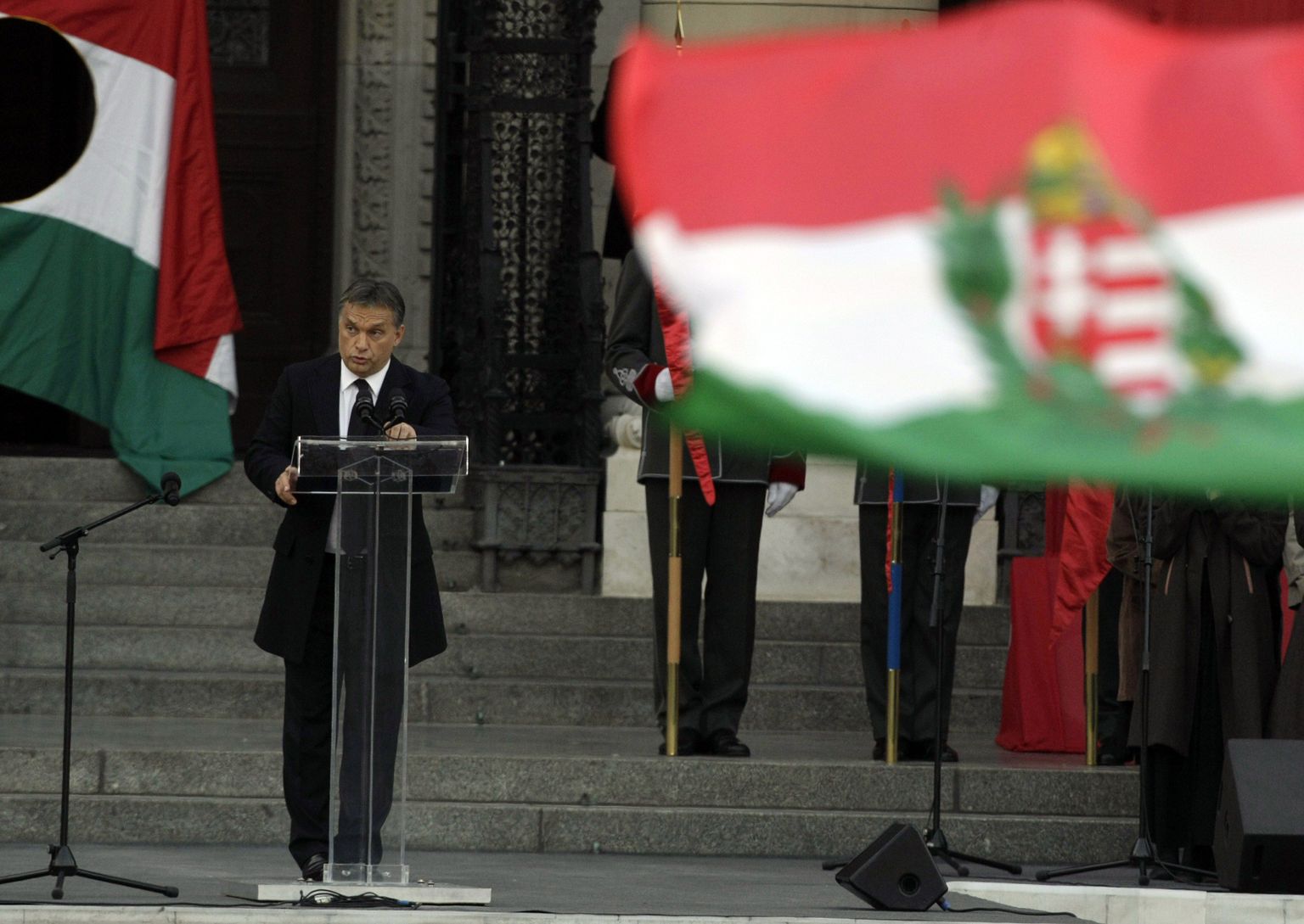 Ungari peaminister Viktor Orban kõne pidamas
