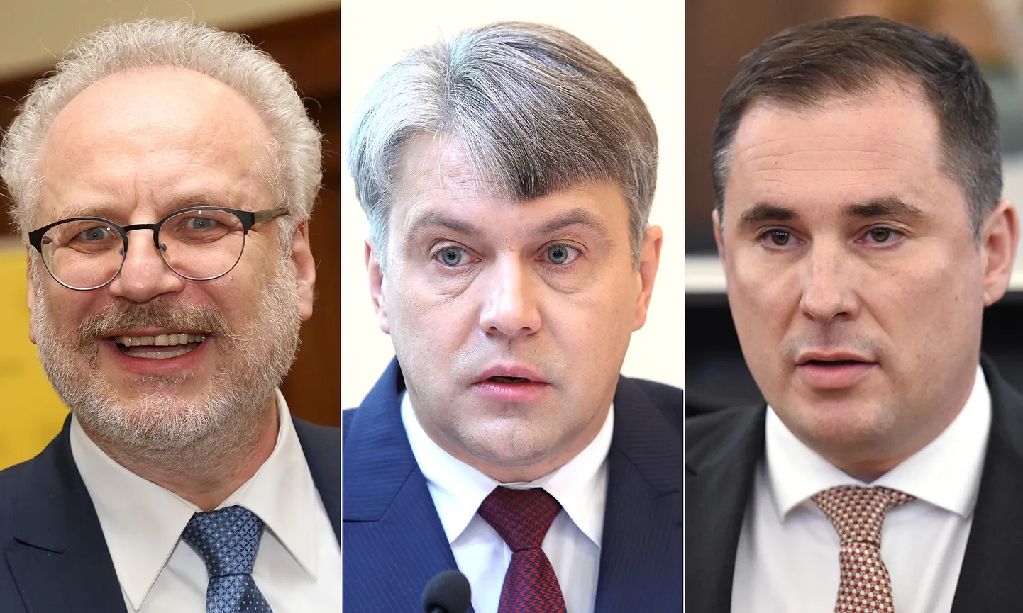 No kreisās: Egils Levits, Juris Jansons un Didzis Šmits