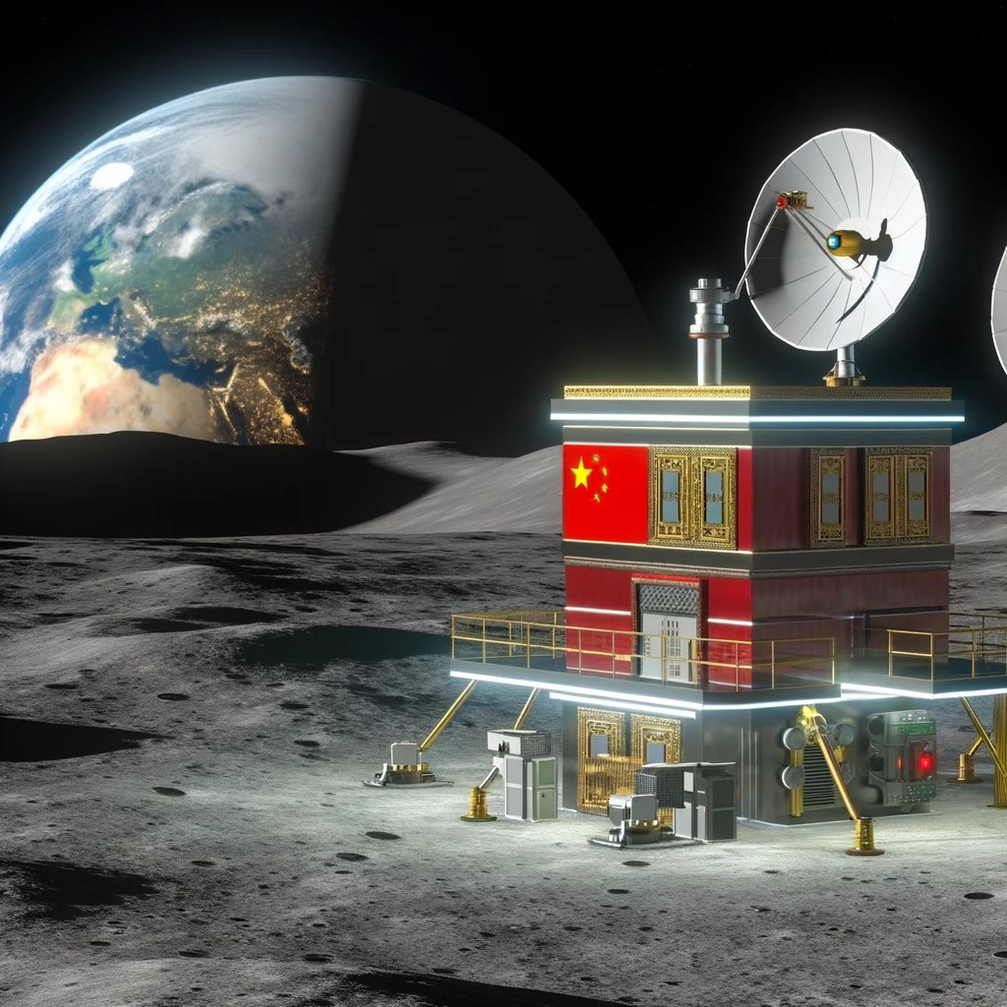 DALL·E nägemus hiinlaste Kuule rajatavast Skyneti baasist.