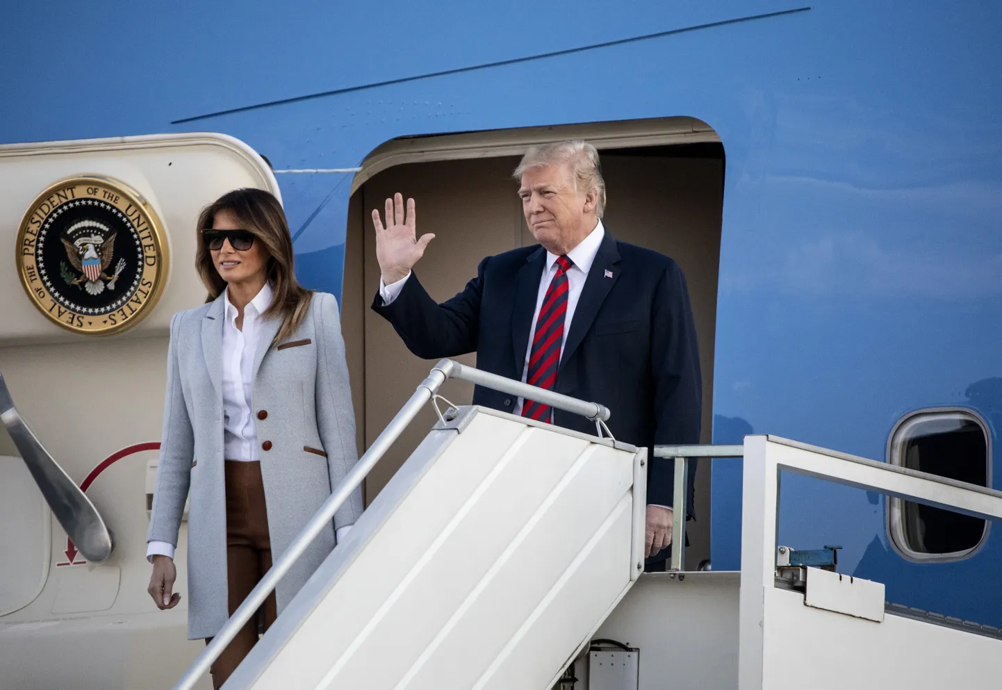 Donald Trump eralennukiga Helsingis Vantaa lennujaamas