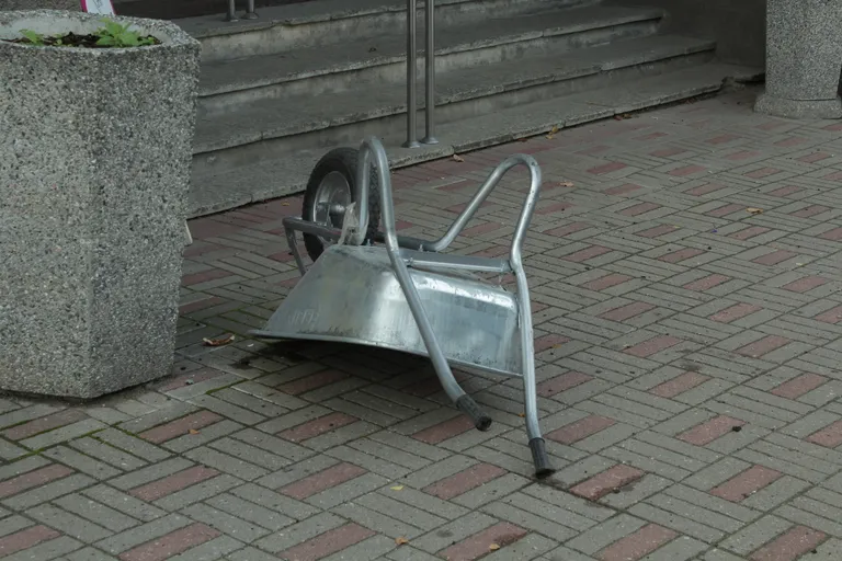 Katuselt alla kukkunud käru.