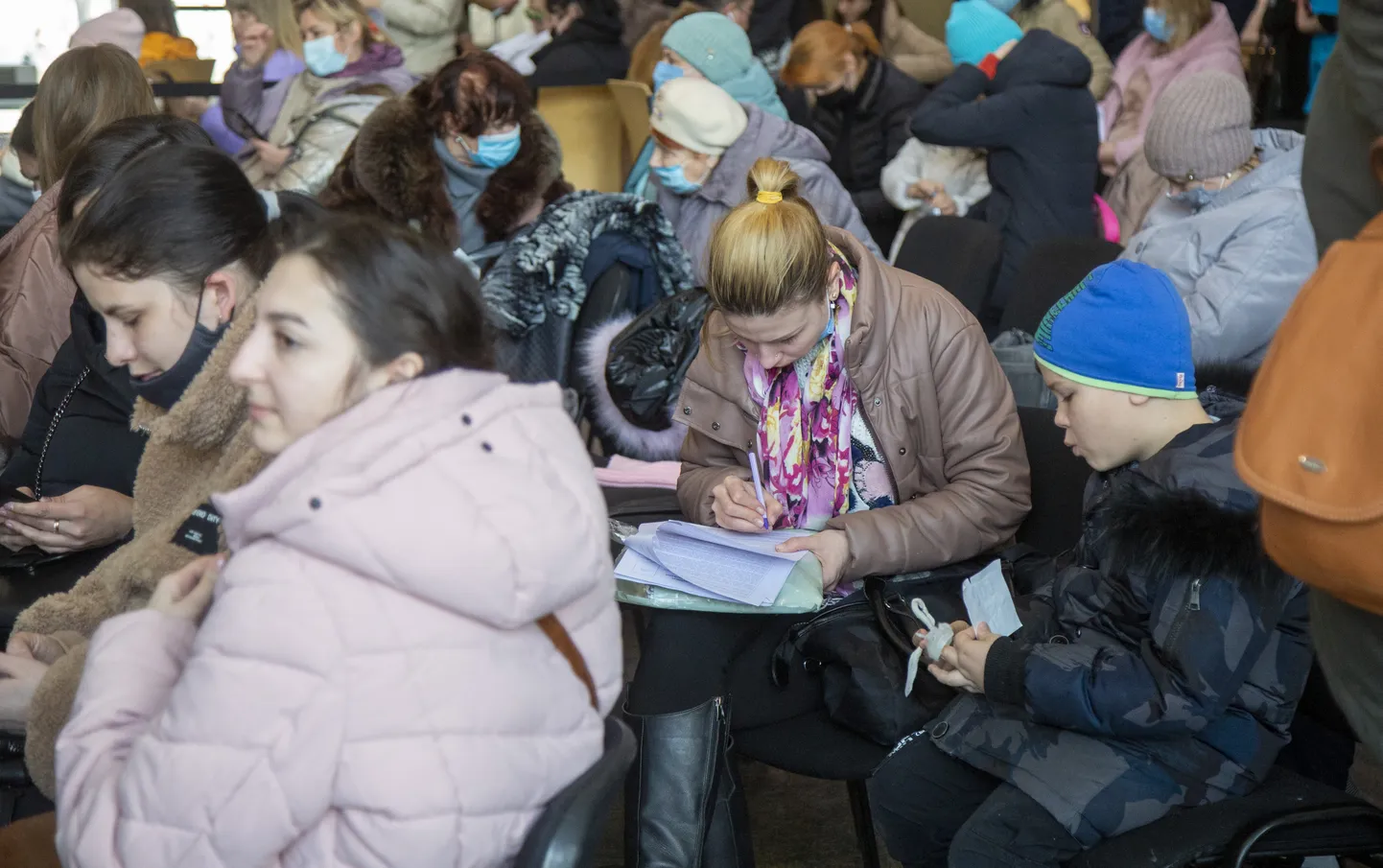 Atbalsta centrs Ukrainas iedzīvotājiem Kongresa namā.