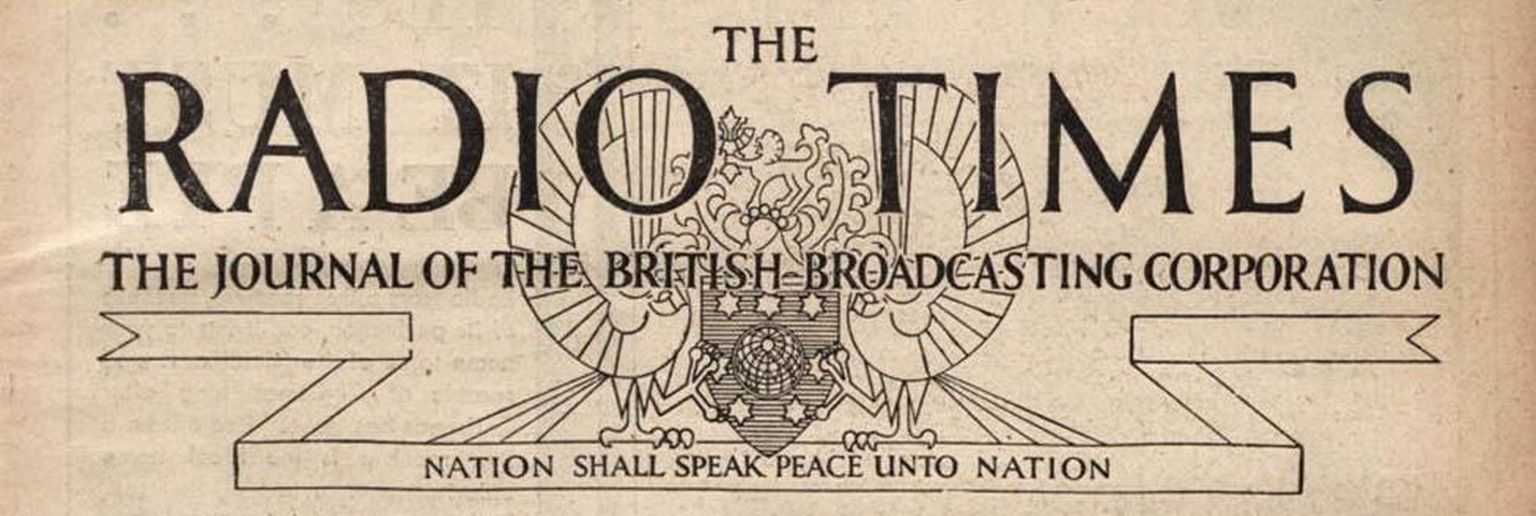 Nädalakirja Radio Times päis 25. detsembrist 1931, kuhu on trükitud ka BBC moto «Nation shall speak peace unto Nation».