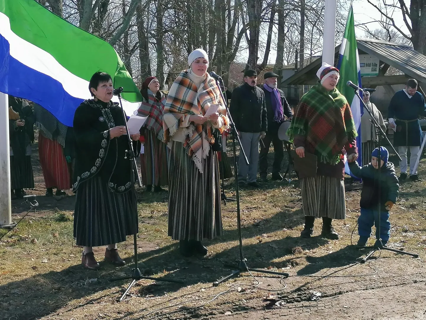 Rohevalgesinine lipp heisati Iklas ühislauluga "Tšitšorlinkizt", mille esitasid folkloorigrupid Malibeš ja Cielava ning Treimani laulukoor.