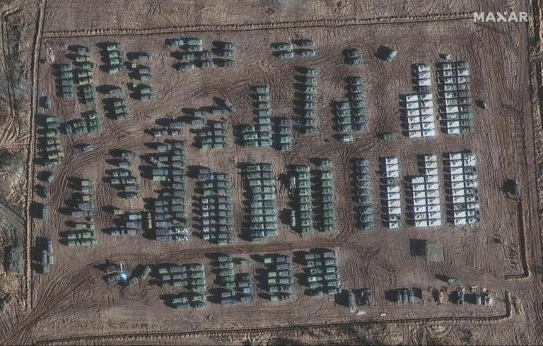 1. novembril tehtud satelliitfoto Vene vägedest Ukraina piiri ääres. USA luure hinnangul on Ukraina piirile koondunud praegu ligikaudu 100 000 Vene sõjaväelast ning Moskval on plaan Ukraina ründamiseks järgmise aasta algul.
