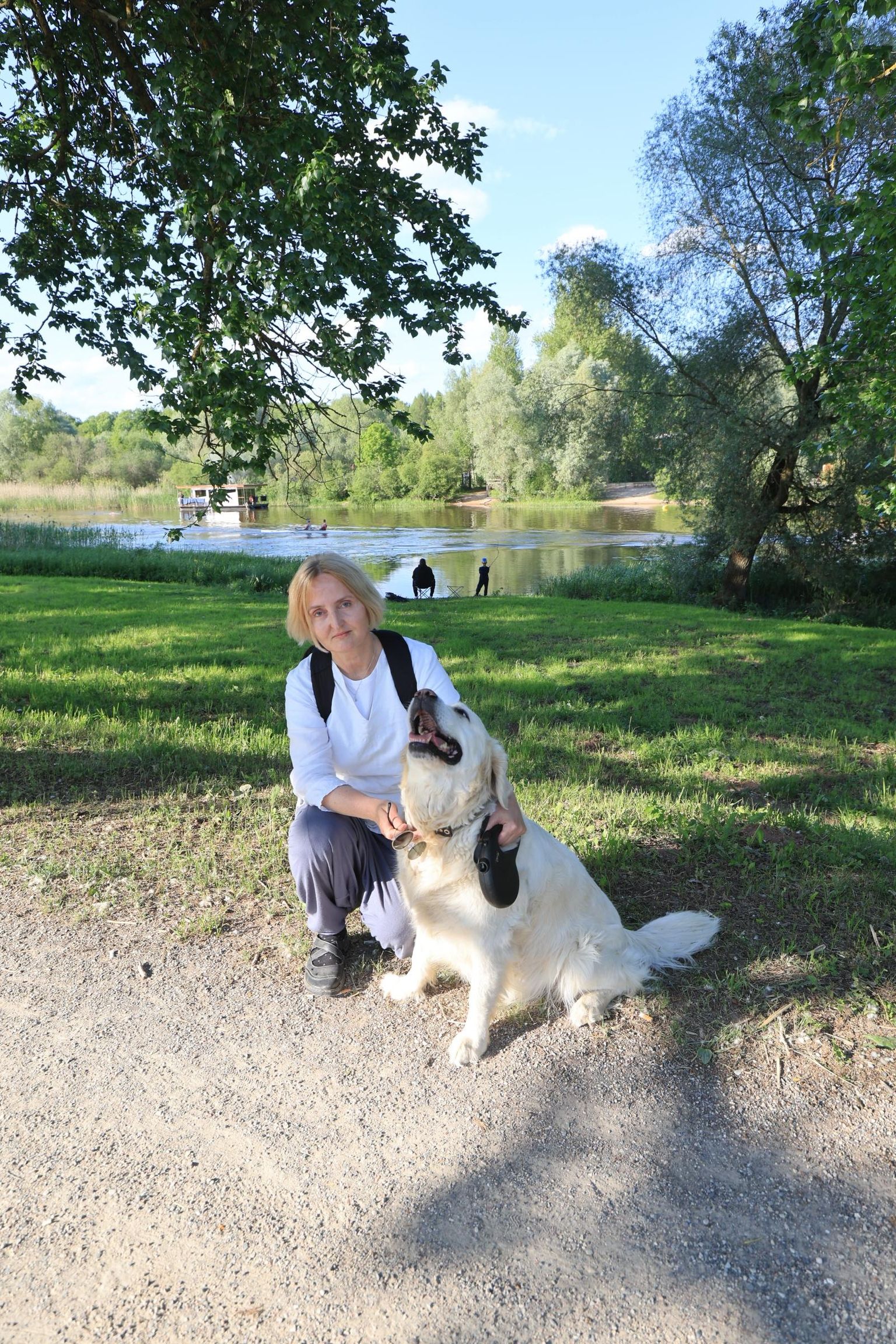 Кятлин Лийметс со своей собакой.