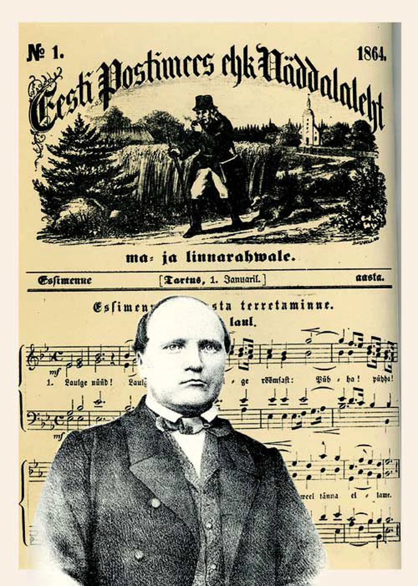 «Eestimees jää igas riides ja iga nime all Eestimeheks, siis oled oma mees oma rahva ees. Joh Jannsen.» 
Johann Voldemar Jann­sen Eesti Postimehe asutamise ajal. C. Schulz. Litograafia, 1863. Pilti levitati paljudes eksemplarides lehelugejate hulgas, riputati reisijate peatuspaikadena kasutatavates tubades ja kõrtsides seintele ning seda lugesid ja arvestasid tuhanded. Allkiri ei saanud jätta mõjustamata rahvast, eriti selle intelligentsemat osa.