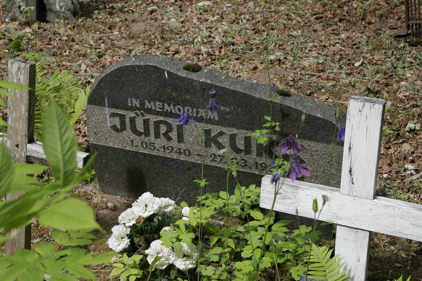 Jüri Kuke hauakivi Halliste kalmistul.