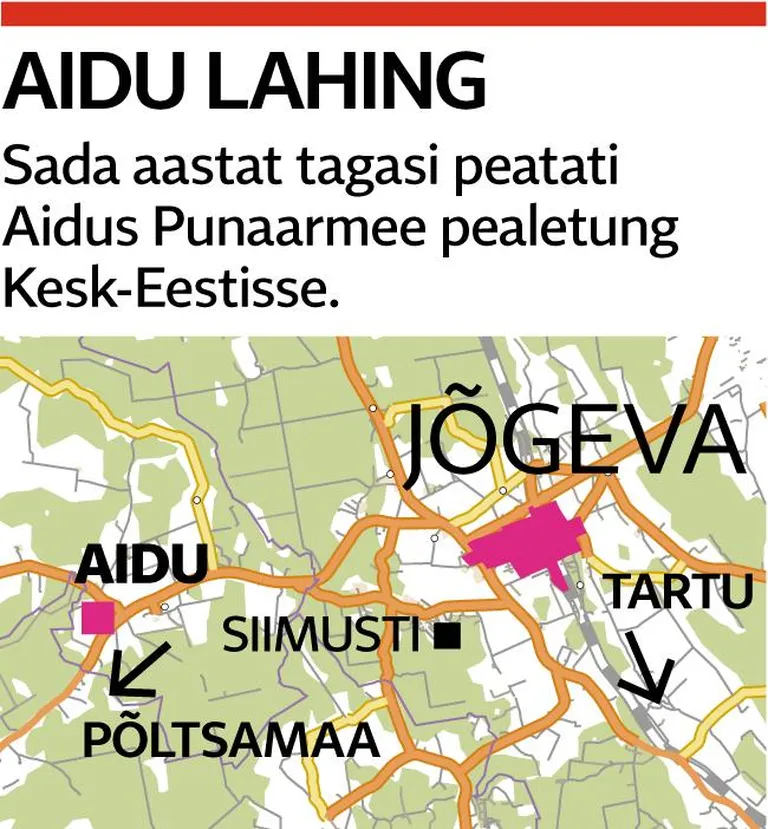 Aidu lahingu kaart.