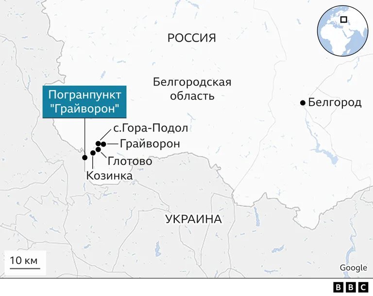 Карта Белгородской области.