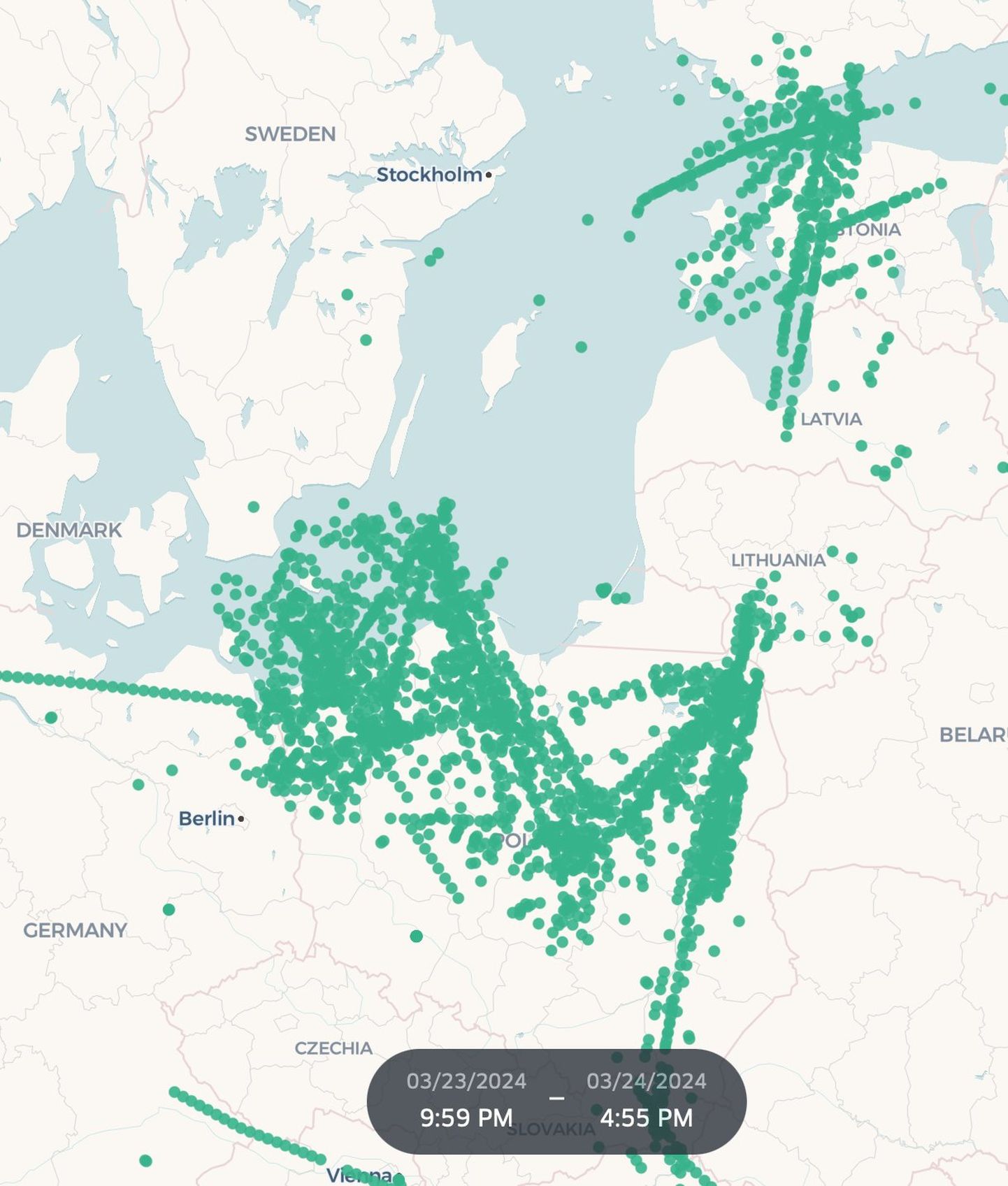 В регионе Балтийского моря снова помехи сигнала GPS